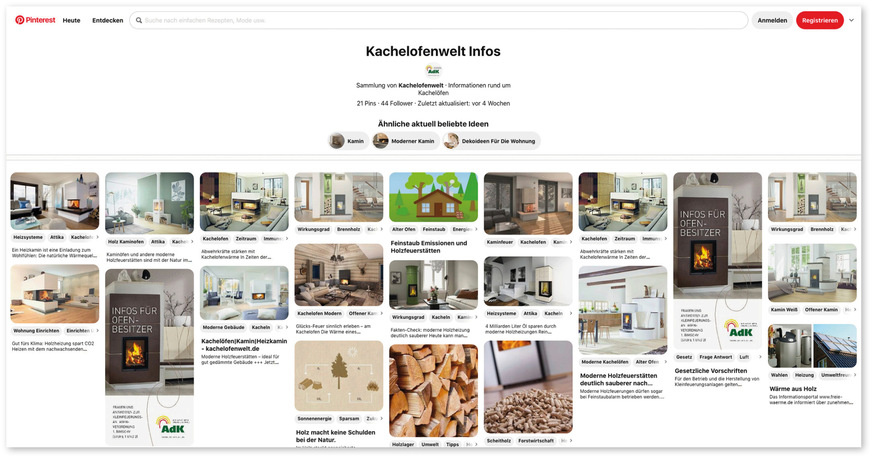 Die Beiträge auf Social Media, wie zum Beispiel Pinterest, sind beliebt.