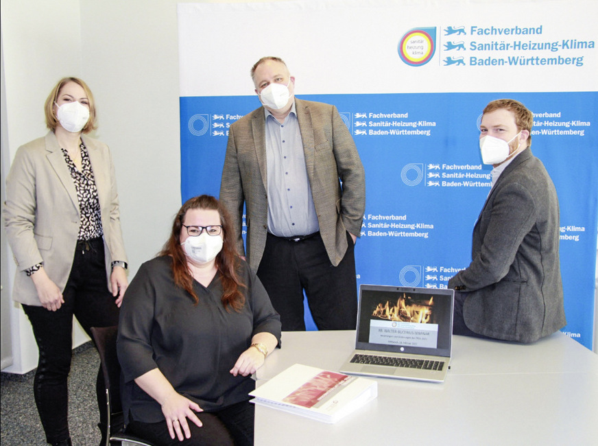 Das WBS-Team sorgte rund um das Online-Seminar dafür, dass alles klappte (v. l. n .r.) Kerstin Doleski, Nadin Baitinger, Jörg Knapp, Tobias Bühner.