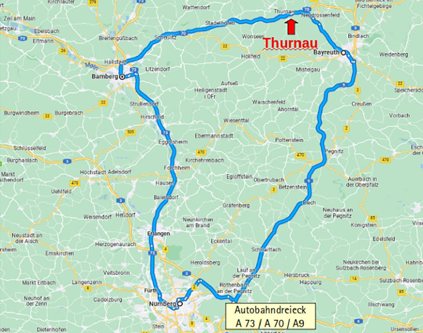 Autobahndreieck Nürnberg-Bayreuth.