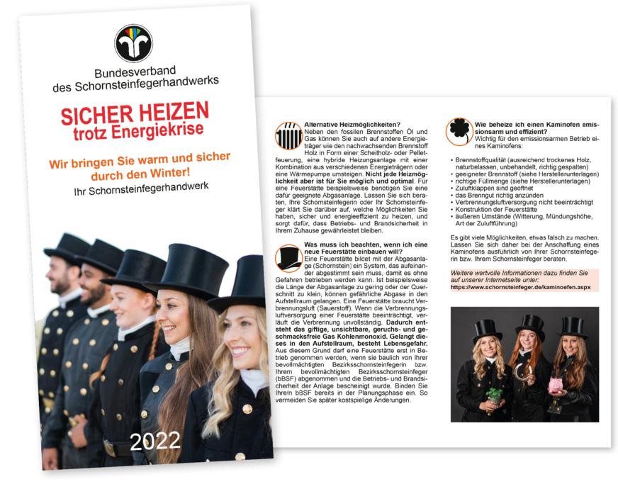 Der neue Flyer des Schornsteinfegerhandwerks zum Thema Sicherheit im Winter.