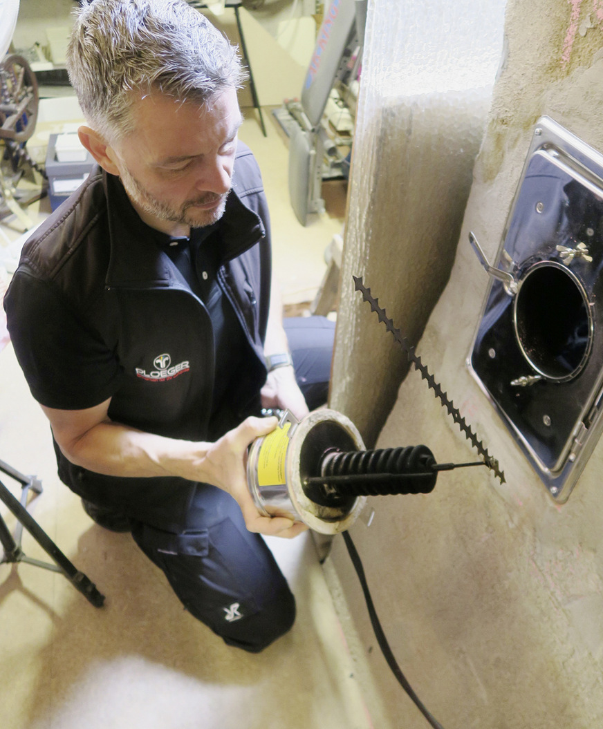 Deutlich zu sehen: Die abgeschiedenen Rußablagerungen am „Airjekt 1“.