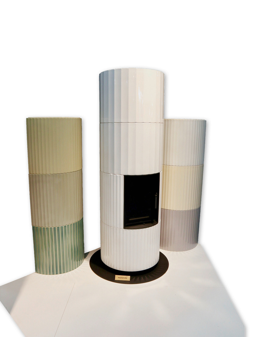 „Blox-Kleinspeicherofen mit Kachelhülle.