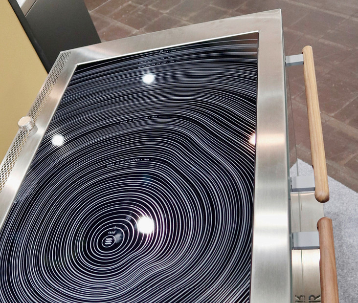 Jahresringe auf der Herdoberfläche.