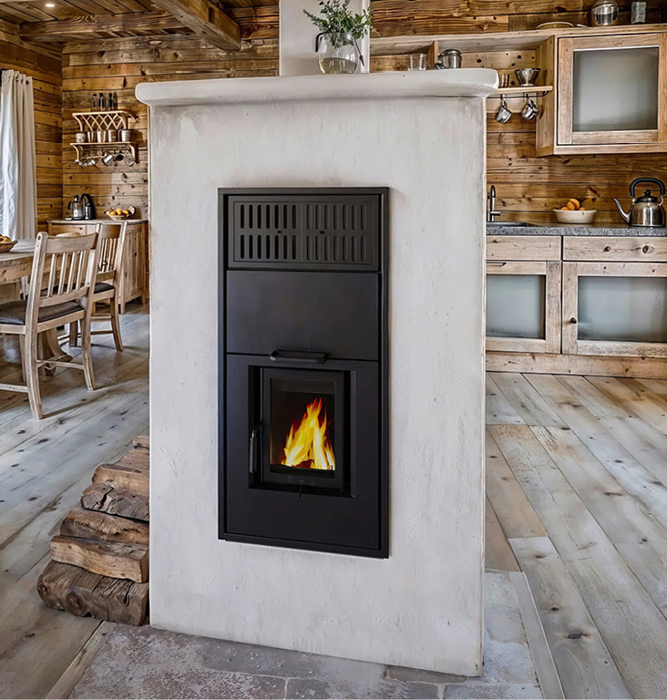 Der neue Kompaktkessel „B9“ punktet einerseits mit einem kompakten Kesselkörper: Die Frontplatte und die Außenabmessungen sind so gewählt, dass der „B9“ alte Heizeinsätze perfekt ersetzt. Zudem hat er einen zuschaltbaren Wärmetauscher, der sich ganz nach Wahl entweder mit der Speichermasse oder dem Nachheizkasten betreiben lässt. Somit kann flexibel gewählt werden, wofür die Wärmemenge genutzt werden soll.