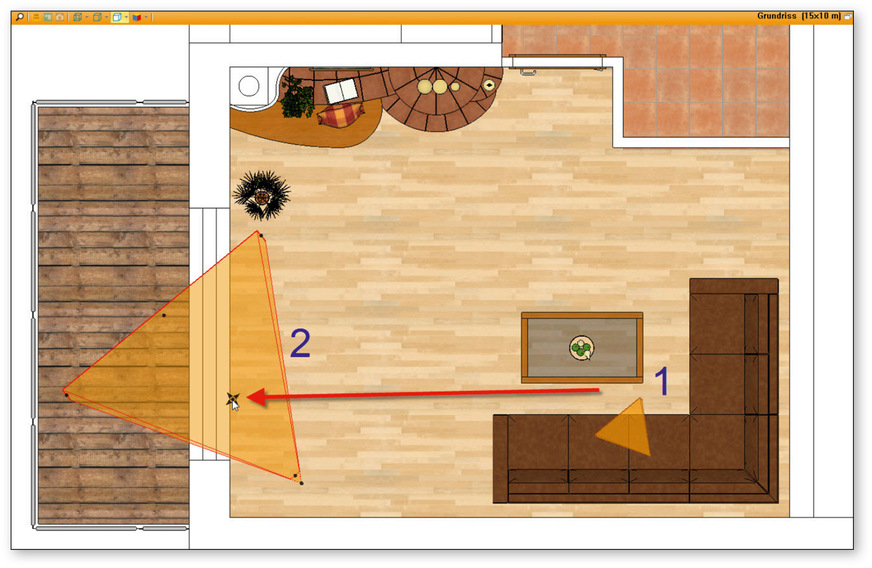 Abb. 8: Platzieren der kopierten Kamera in der Planung
