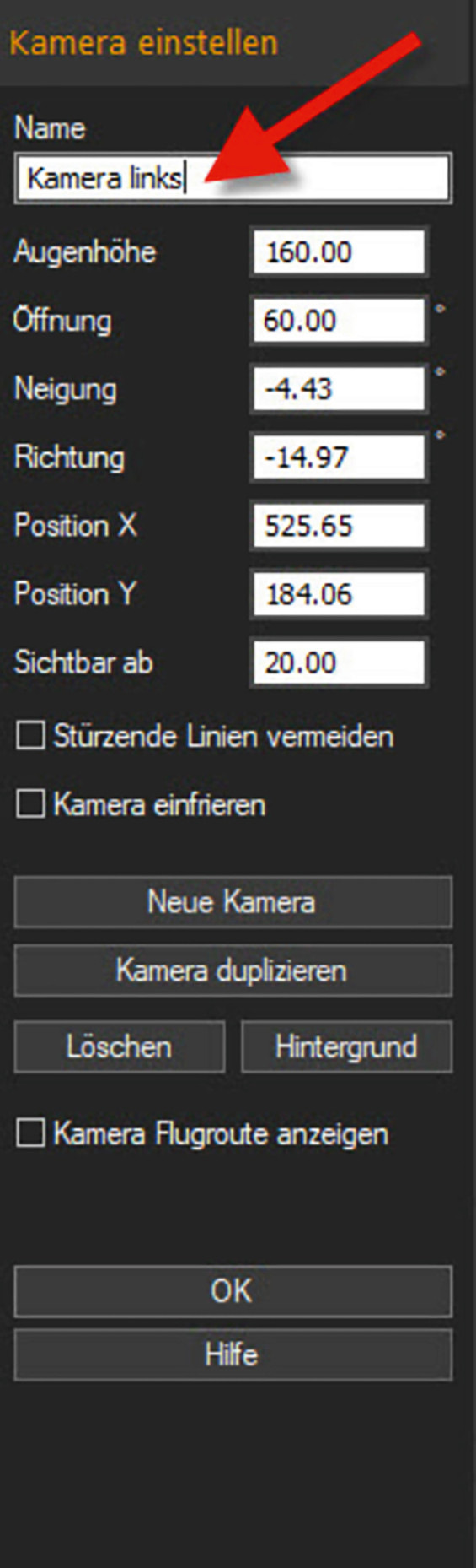Abb. 10: Benennung der Kameras