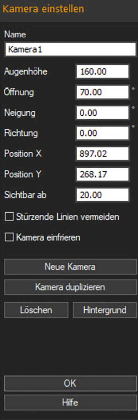 Abb. 4: Kamera­ein­stellung in&nbsp;Palette CAD