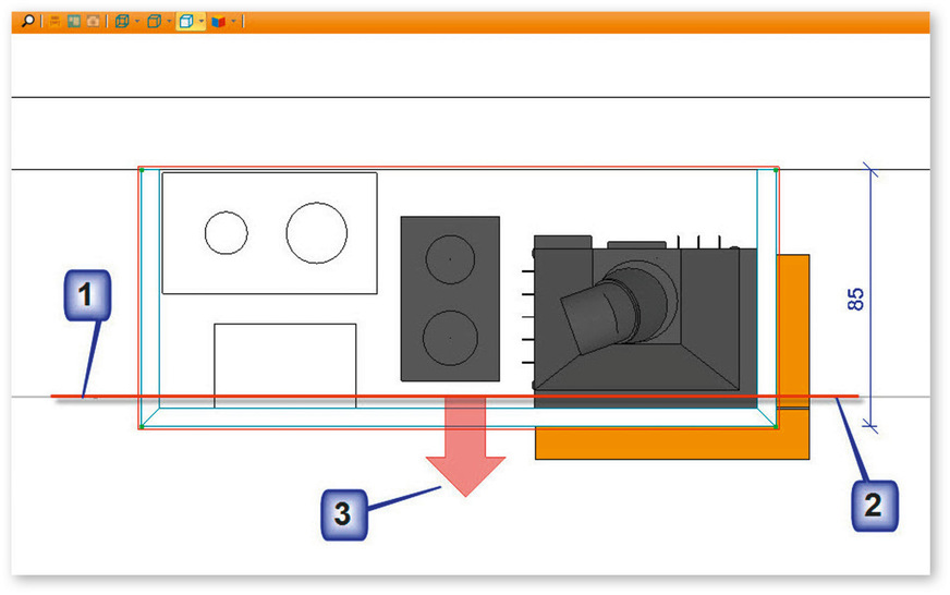 Abb. 2: Veränderung der Profiltiefe mit dem Befehl strecken
