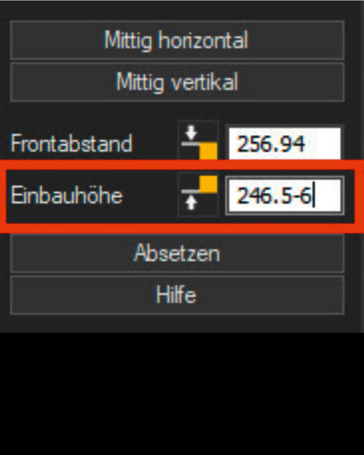Abb. 12: Einbauhöhe
