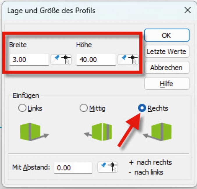 Abb. 2: Eingabemaske für das Profil