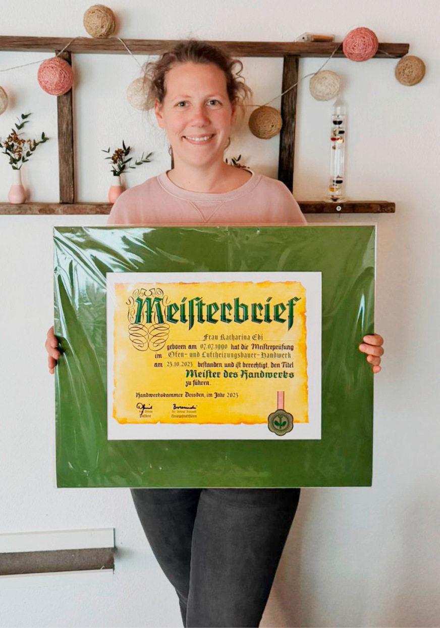 Im Oktober 2023 hat Katharina Ebi ihren Meisterbrief erlangt.