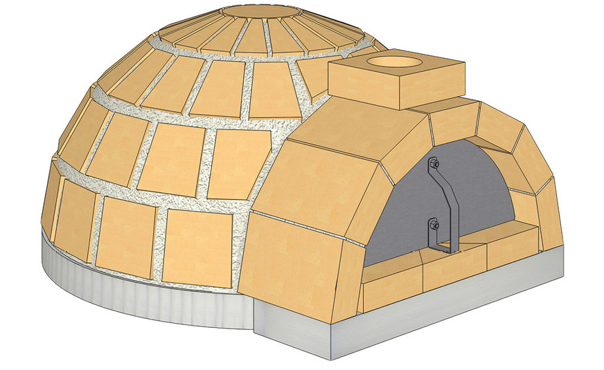 Technische Daten FAM 70: Backflächendurchmesser: 70 cm, Backfläche: 0,39 m², Gewicht der Kuppel (ohne Tür und Mörtel): 160 kg, Holzdurchsatz: 2–4 kg/h, Kapazität: 2–3 Pizzen à 28 cm, Lieferumfang: Kuppelsteine, Backboden, Eingangsbereich mit Rauchrohraufnahme, 60 mm Bodendämmung, 2 × Universalmörtel HM weiß, Optional: Edelstahltür mit wärmedämmender Schamotteplatte.