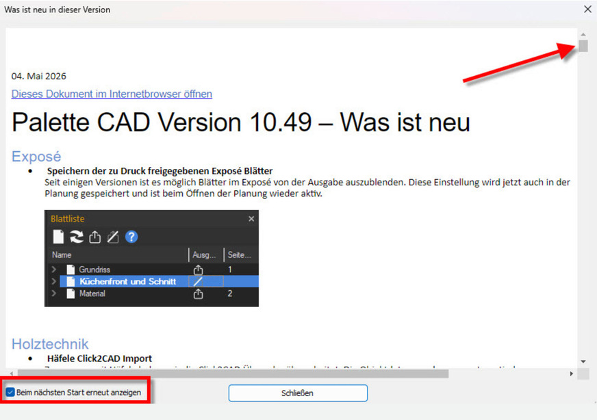 Abb. 3: Neuerungen der letzten Updates