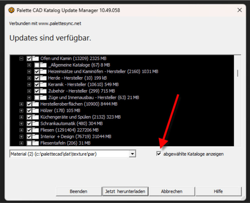 Abb. 8: Verfügbare Updates