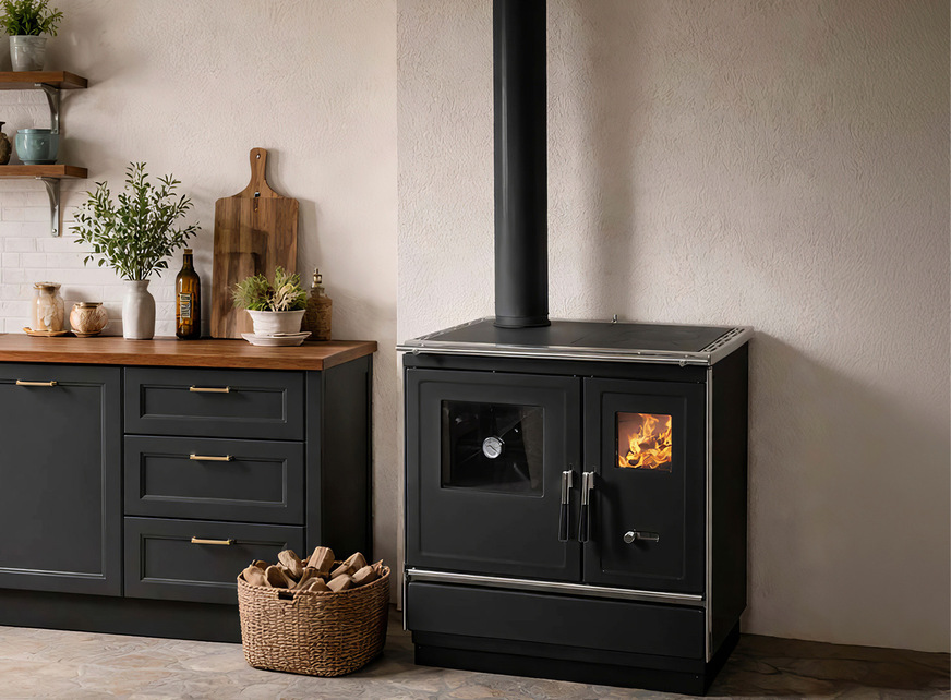 Haas+Sohn – Herd-Linie HSH&nbsp;(z.&nbsp;B. HSH&nbsp;81)&nbsp;Der Salzburger Hersteller bringt seine Klassiker im modernen Look – kochen, backen und heizen in einem Gerät, freistehend oder zum Einbau in die Küchenzeile. Besonderheit ist die Easy Control Luftregelung. Sie ermöglicht eine intuitive Steuerung der Primär- und Sekundärluft für effizientes Anheizen und gleichmäßige Wärme.