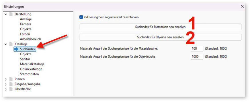Abb. 8: Unterpunkt „Suchindex“ im Ordner „Kataloge“