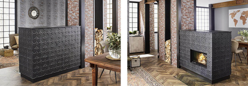 Es entwickelt sich aber auch ein Trend zu wiederentdeckten Texturen wie Tapetenmustern oder Reliefs und Kacheln im 22er-Format ( „ Springfield “ ) mit neuen Glasuren von der Vorder- und Hinterseite.