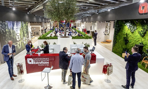 La Nordica präsentierte seine Produkte auf einem eindrucksvollen Stand. 