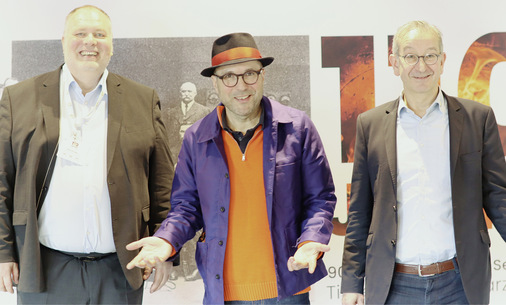  Die Zukunft fest im Blick: Jörg Knapp, Dipl.-Jng. FH, FV SHK BW; Max Thinius, Futurologe; Wolfgang Becker, Hauptgeschäftsführer FV SHK BW.