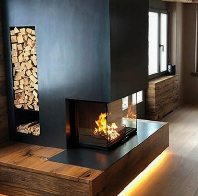 Kaminbauer David Muhl baut mit den Rüegg-Einsätzen schon seit vielen Jahren tolle Ofenanlagen.