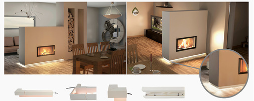 Mit der keramischen Luftleiste von CB-tec können ansprechende Ambiente-Beleuchtungsideen umgesetzt werden.