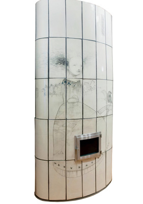 Zusammen  mit dem Künstler Ryan Price entstand 2011 der Kachelofen „Fire and Myth“ für eine Kunstausstellung. Price nutzte die Keramik als „Leinwand“ für die Applikation von Märchenwesen.