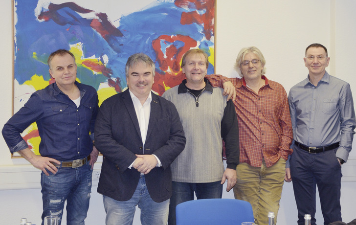 Der Vorstand der Innung Pfalz hofft auf ein baldiges Wiedersehen, wie hier im Jahre 2019. (v. l. n. r.): Karl-Josef Feth, Obermeister Stephan Kohl, ­Lucian Pfaff, Karlheinz Steger, stv. OM Dirk Augstein, es fehlen: Ralf Schnor und Markus Petermann.