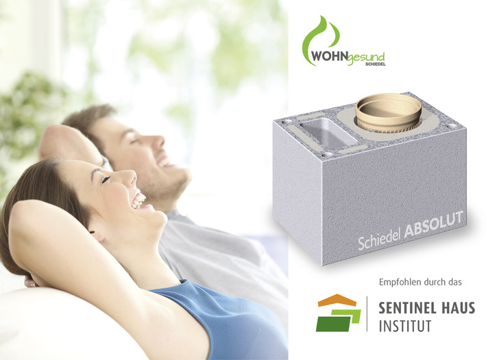 Der Schiedel  „ Absolut ”  ist das erste auf Schadstoffe geprüfte Schornsteinsystem, welches für wohngesundes Bauen ausgezeichnet ist. 