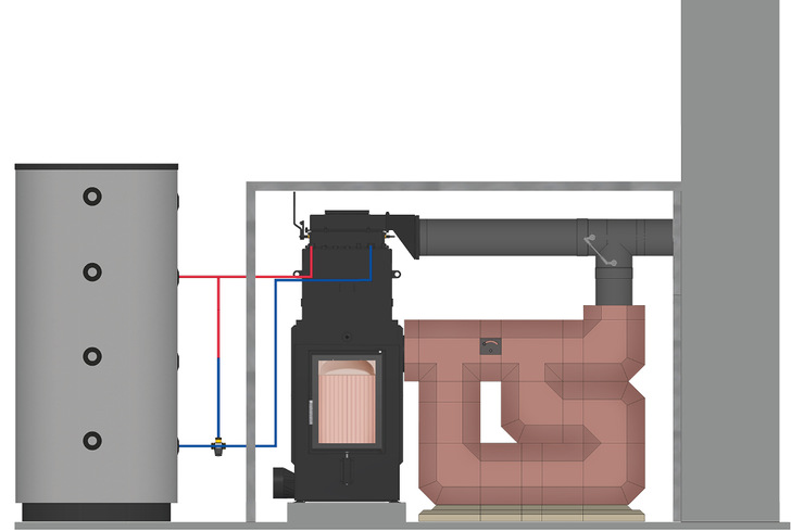 Das richtige Arbeitstier: Eine mögliche Wasserleistung bis 14,3 kW und eine Feuerungsleistung bis zu 60 kW für keramische Züge. Der integrierte Wärmetauscherreiniger und die 3-Wege-Umschaltklappe sind als empfohlenes Zubehör eine sinnvolle Ergänzung für optimale Anwen­derfreundlichkeit.