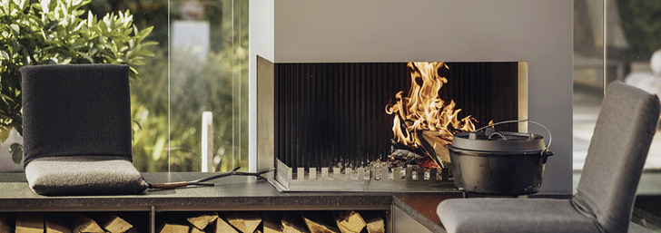 Grillvergnügen das ganze Jahr mit dem  „ Freiluftfeuer ” . 