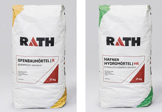 Die Erweiterung des Ofenbaumörtel-Programms, der keramisch abbindende Ofenbaumörtel „K” sowie der hydraulisch als auch keramisch abbindenden Hafner-Hydromörtel „HK”.