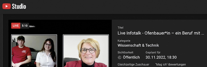 Der Link zum Infotalk: https://youtu.be/hr3V6VZ4Few