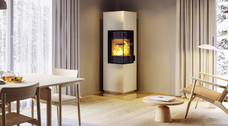 Mit einer Heizleistung von 6 kW ist der Kamin­ofen „Odense Exclusive“ von Nordpeis ideal für moderne Niedrigenergiehäuser.