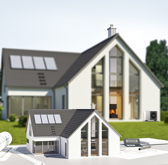 Auch in modernen Neubauten mit Wärmepumpe sollte ein Schornstein von vornherein mit eingebaut werden.