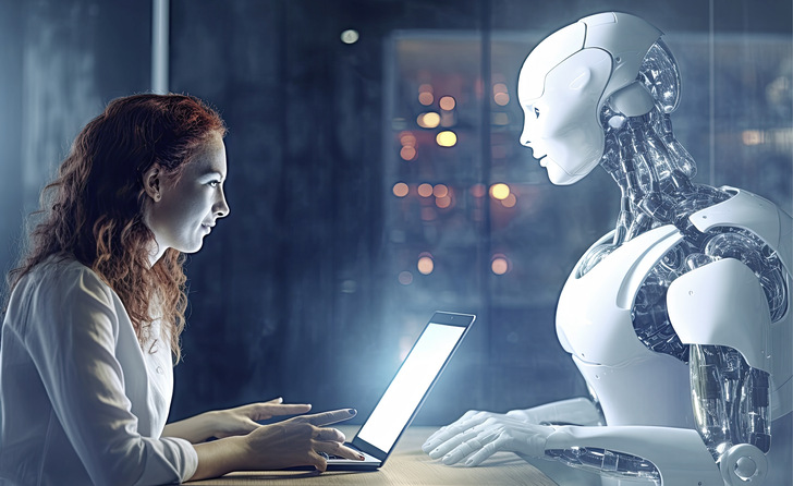 Gemeinschaftliches Arbeiten in der Zukunft: Der Mensch und die künstliche Intelligenz. 