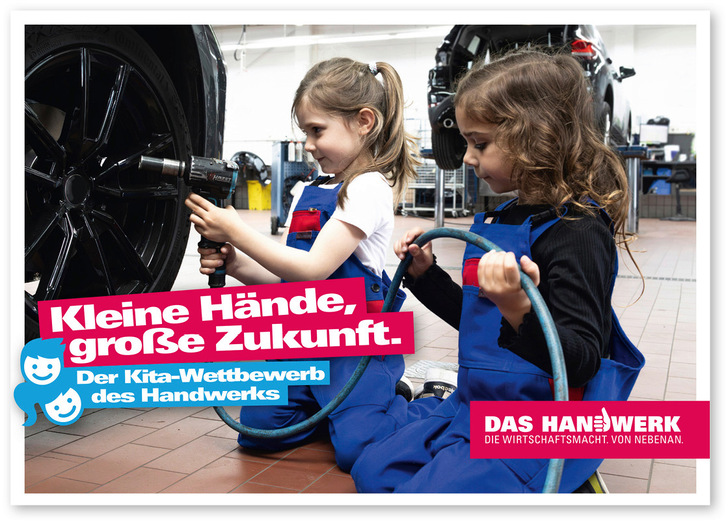 Der Kita-Wettbewerb ist eine Initiative der Aktion Modernes Handwerk e.V. (AMH) und will auf spielerische Weise ein Bewusstsein für die Berufswelt im Handwerk wecken. Weitere Informationen www.amh-online.de