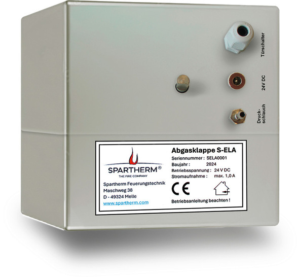 „S-ELA“ misst den Unterdruck im Rauhrohr und justiert die Drosselklappe eletronisch-mechanisch auf einen Unterdruck von 20 Pascal.