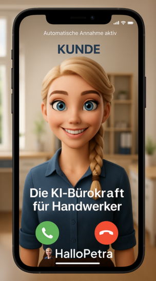„Petra“ – die virtuelle Bürofachkraft von HalloPetra und OneQrew – steht ab sofort nicht nur den 45.000 Handwerkskunden der OneQrew Gruppe, sondern Unternehmen aller Gewerbe und Branchen jederzeit und gleichzeitig zur Verfügung.