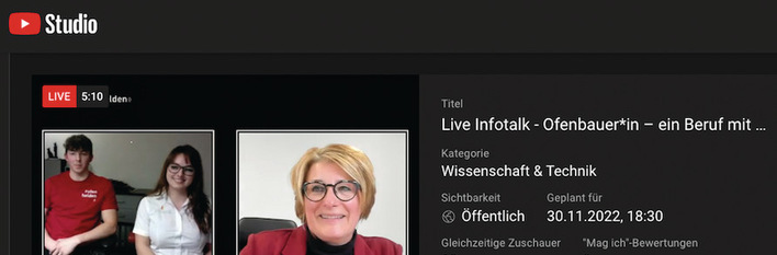 Der Link zum Infotalk:  https://youtu.be/hr3V6VZ4Few