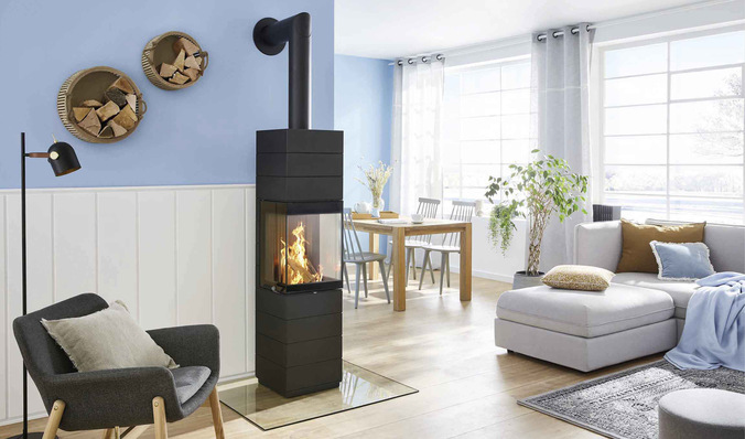 Mit der Panoramasicht tritt das Feuer förmlich in den Raum.