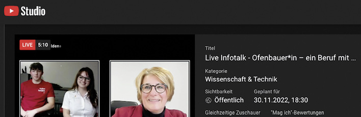Der Link zum Infotalk: https://youtu.be/hr3V6VZ4Few