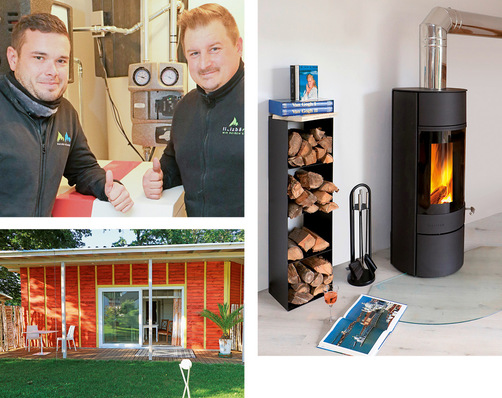 Der wassergeführte Kaminofen „Solaro 2 W“ arbeitet gemeinsam  mit der Wärmepumpe und dem Pufferspeicher, um das Haus mit der ­notwendigen Wärme zu versorgen.