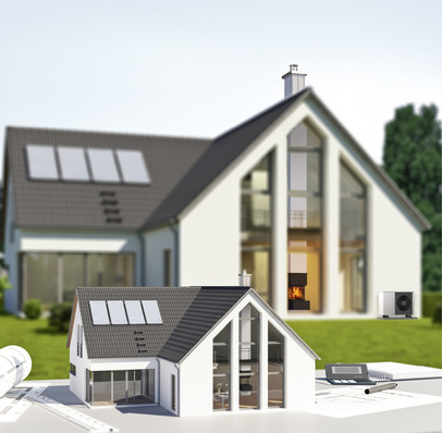 Auch in modernen Neubauten mit Wärmepumpe sollte ein Schornstein von vornherein mit eingebaut werden.