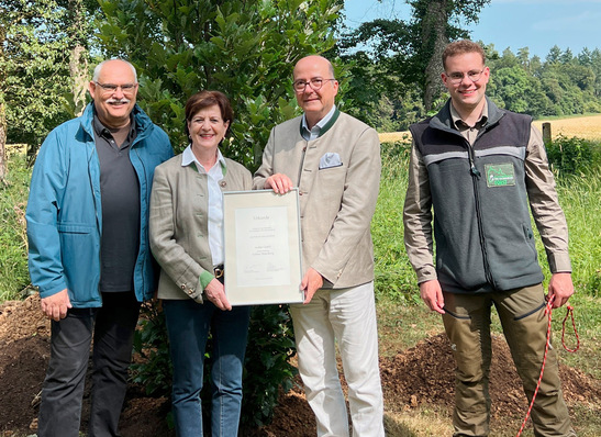 v.l.n.r.: Bastian Kaiser, Christiane Wodtke, Baron von Rassler und Johann Krämer.