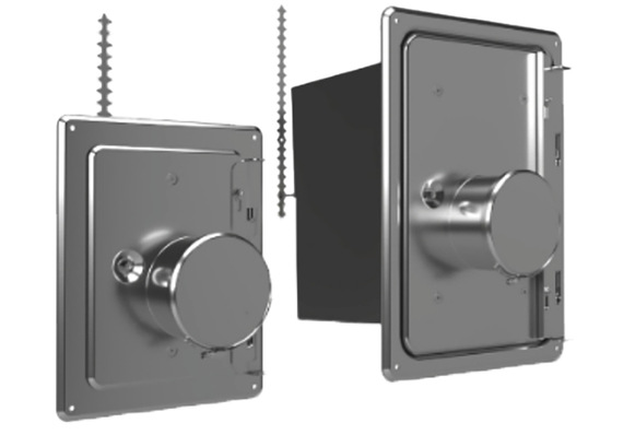 In zwei Baugrößen verfügbar – der „Airjekt 1 Ceramic“ mit Verschlussriegel: links die kompakte Türgröße 140 × 200 mm, rechts das bekannte Format 200 × 300 mm.