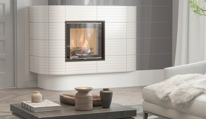 Proline in creme und in Kombination mit grauen Kacheln.