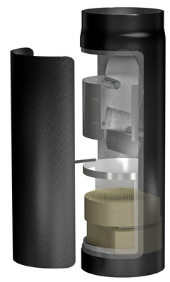 Zwei in eins: Schräder Abgastechnologie stellt den Future-Draft-Kat vor, die Kombination von automatischem Zugbegrenzer und Katalysatoreinheit.