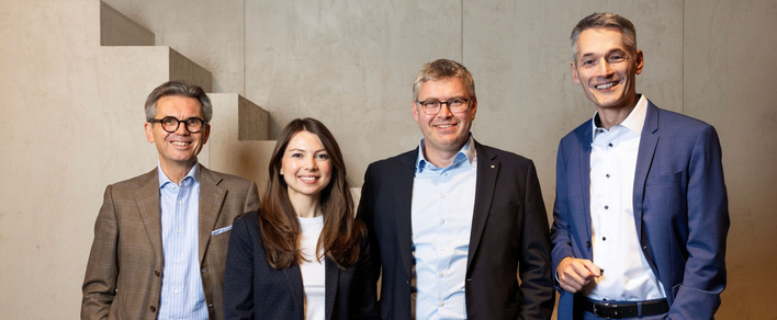 Neugestaltung der Unternehmensführung bei Sommerhuber: (v.l.n.r.) Christian Sommerhuber, Fiona Sommerhuber, Marc Richter und Thomas Witzler.