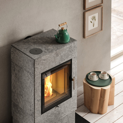 Hybridofen für Holz und Pellets.