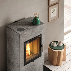 Hybridofen für Holz und Pellets.